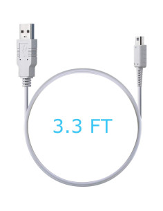 Cable de Carga USB SUNMON para Gamepad Wii U - 1m Blanco 2