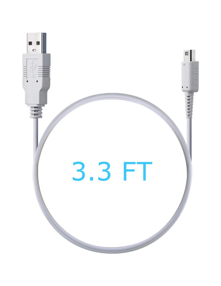 Cable de Carga USB SUNMON para Gamepad Wii U - 1m Blanco