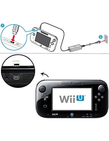 Cable de Carga USB SUNMON para Gamepad Wii U - 1m Blanco