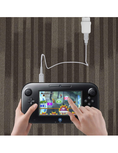 Cable de Carga USB SUNMON para Gamepad Wii U - 1m Blanco