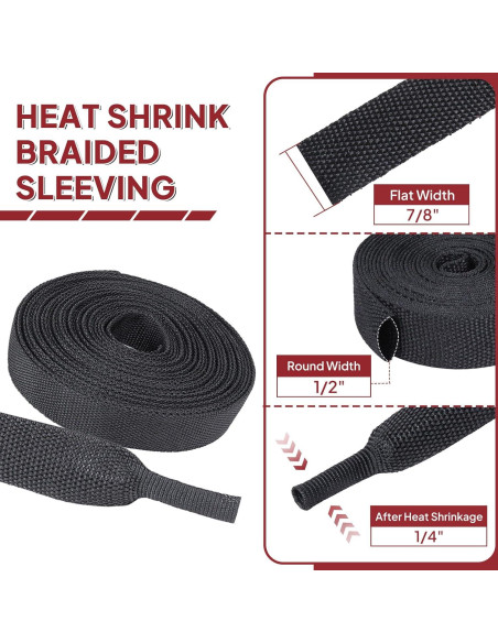 Manga Trenzada Termoretráctil BuyUneed 1/2" x 4.88m Negra Manga Trenzada Termoretráctil BuyUneed 1/2" x 4.88m Negra