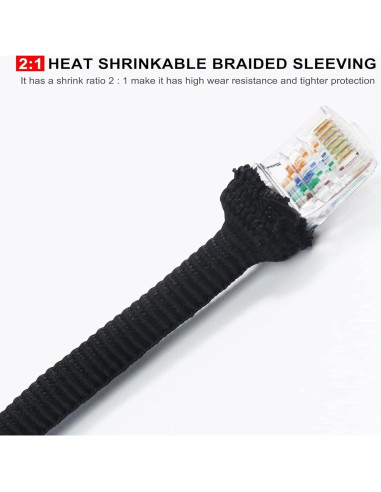 Manga Trenzada Termoretráctil BuyUneed 1/2" x 4.88m Negra