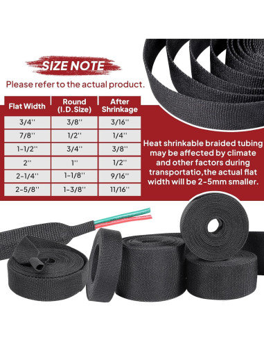 Manga Trenzada Termoretráctil BuyUneed 1/2" x 4.88m Negra