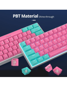 Teclado Mecánico SURMEN 65% Rosa Retroiluminado PBT 2
