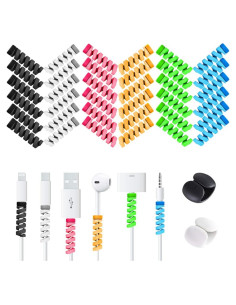 36 Protectores de Cable Silicona VIWIEU + 2 Clips Organizador