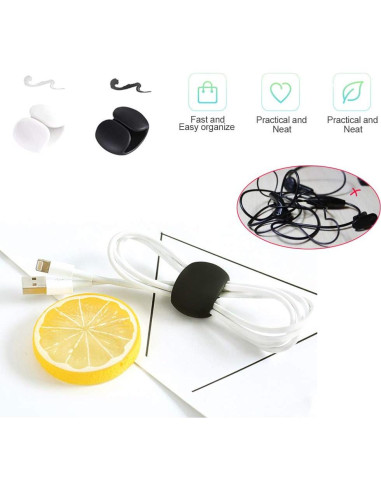 36 Protectores de Cable Silicona VIWIEU + 2 Clips Organizador