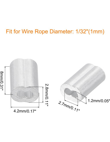 100 Pcs Manguitos de Crimpado de Aluminio uxcell 1mm