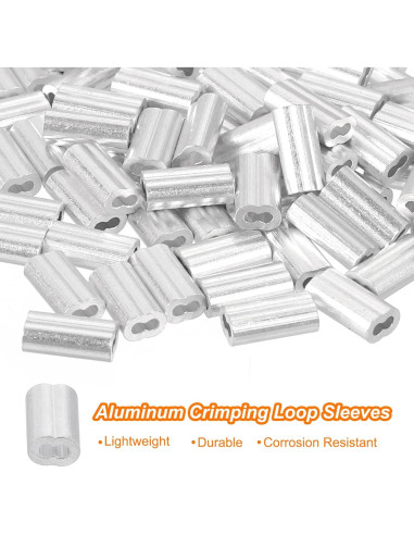 100 Pcs Manguitos de Crimpado de Aluminio uxcell 1mm