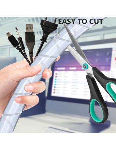 Envoltura de Cable Espiral Lhazemu 10m 8mm Blanca Organizador