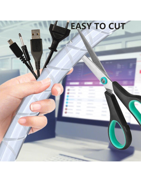 Envoltura de Cable Espiral Lhazemu 10m 8mm Blanca Organizador