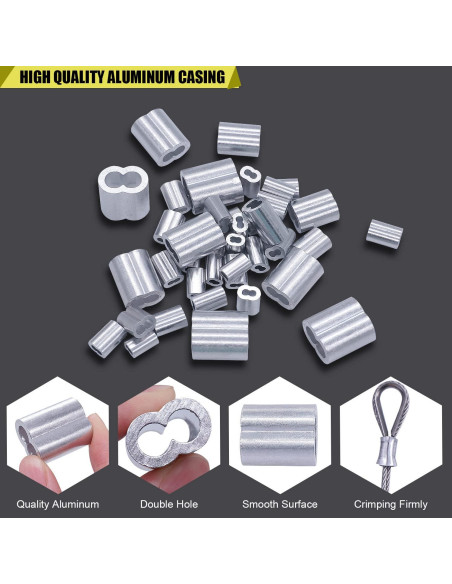 Kit de Ojales y Mangas de Crimpado Twidec 240 Piezas Aluminio