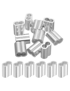 Manga de bucle de crimpado aluminio uxcell 8mm 10pcs plata