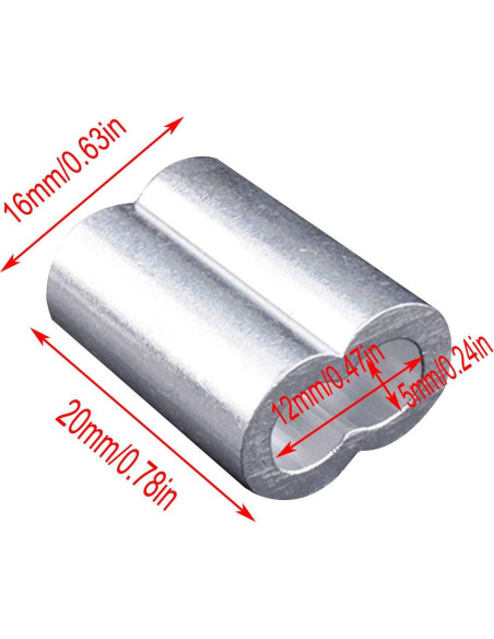 Manga de Crimpado de Aluminio Luckkyme 5 mm - Paquete de 50