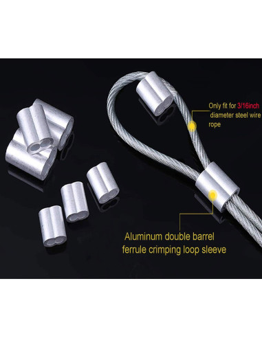 Manga de Crimpado de Aluminio Luckkyme 5 mm - Paquete de 50