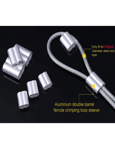 Manga de Crimpado de Aluminio Luckkyme 5 mm - Paquete de 50