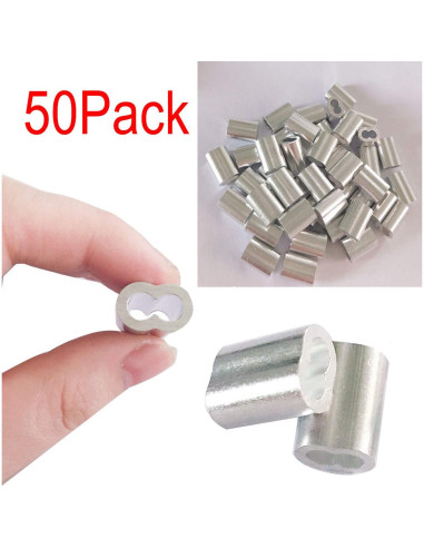 Manga de Crimpado de Aluminio Luckkyme 5 mm - Paquete de 50