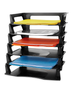 Bandeja de Cartas Rubbermaid Regeneration 6 Niveles Plástico Negro A4