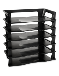 Bandeja de Cartas Rubbermaid Regeneration 6 Niveles Plástico Negro A4 2