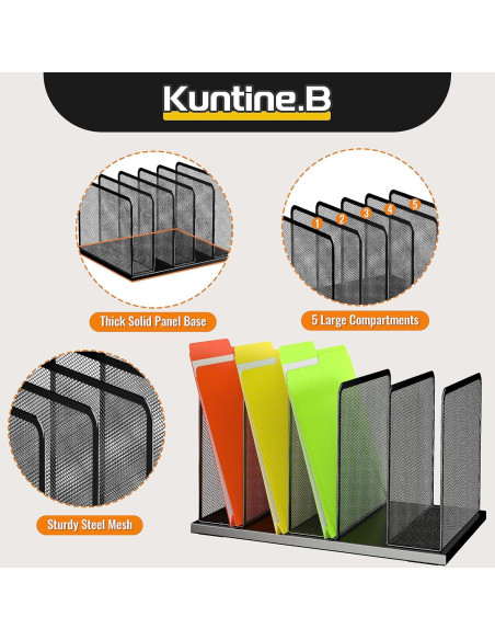Organizador de Archivos de Escritorio Kuntine.B 5 Secciones Malla