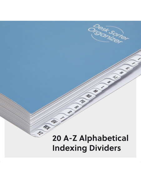 Organizador de Escritorio Smead Expandible A-Z Azul 20 Divisores