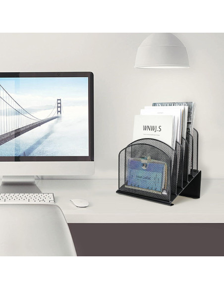 Organizador de Archivos de Escritorio Delifox 5 Secciones Negro