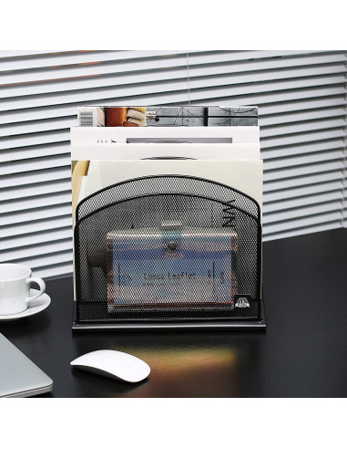 Organizador de Archivos de Escritorio Delifox 5 Secciones Negro