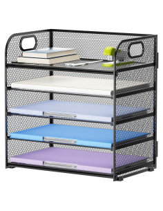 Organizador de Papel Marbrasse 5 Niveles Malla Negro