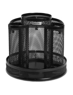 Organizador de Escritorio Rolodex Malla Negra 16.5 cm Giratorio