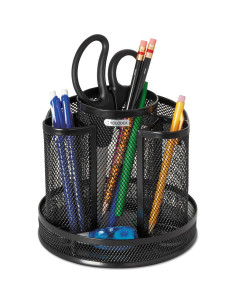 Organizador de Escritorio Rolodex Malla Negra 16.5 cm Giratorio 2