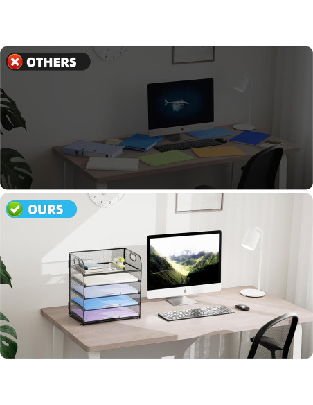 Organizador de Papel Marbrasse 5 Niveles Malla Negro