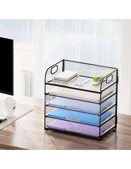 Organizador de Papel Marbrasse 5 Niveles Malla Negro
