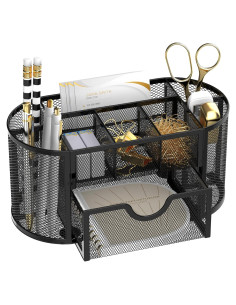 Organizador de Escritorio SUPEASY con 9 Compartimentos Negro