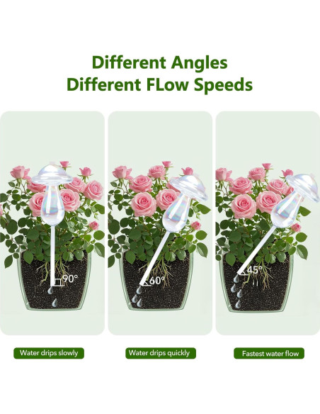 4 PCS Esferas de Riego Automático Histely 350ML Vidrio Iridiscente