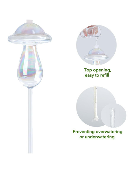 4 PCS Esferas de Riego Automático Histely 350ML Vidrio Iridiscente