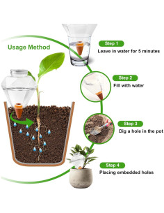 Esferas de Riego Ansberta 6 Pcs Diamante 500 ml para Plantas 2