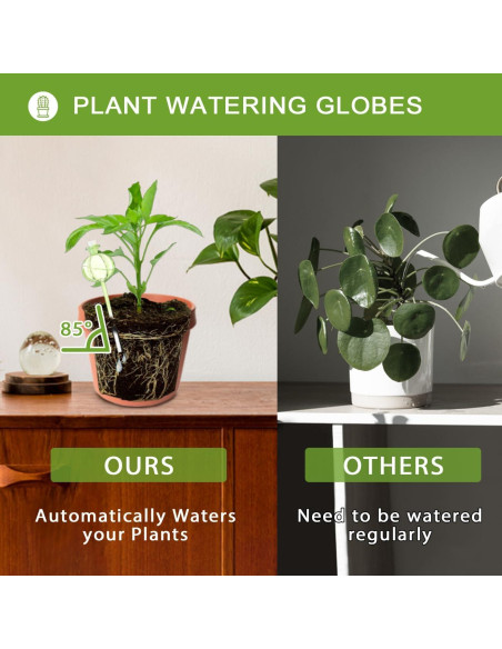 4 Esferas de Autorriego de Vidrio FWYDRJZC 20.3 cm Verde