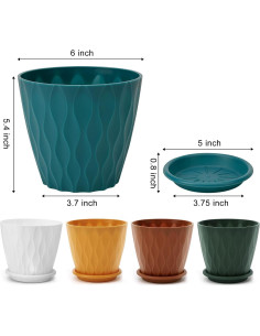 Macetas para Flores YNNICO 15 cm Multicolor Paquete de 5 2