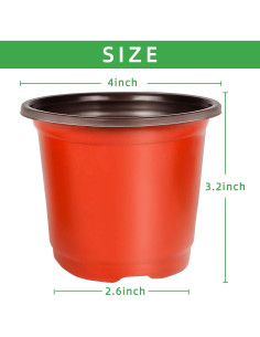 Macetas de Plástico TDHDIKE 4" para Vivero - 100pcs con Etiquetas 2