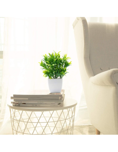 Planta Artificial Aloe en Maceta Plástica Blanca OFFIDIX 22.86 cm