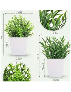 Plantas Falsas en Maceta Der Rose - 2 Paquetes 18 cm Verde 2