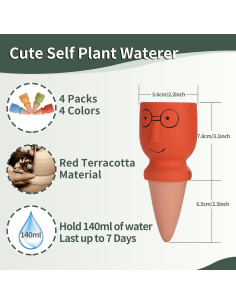 Picos de Riego de Terracota TopDirect 4 Pack - Autorriego para Plantas 2