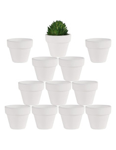 Macetas de Terracota Blancas Yishang 1.9" Paquete de 12