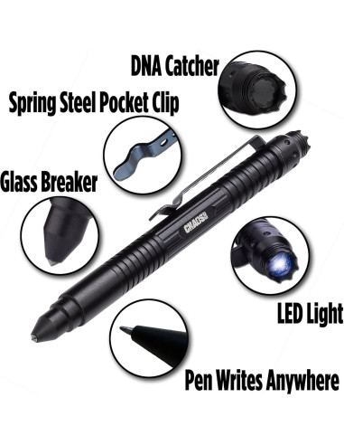 Bolígrafo Táctico Chaos Ready - EDC con Luz y Rompevidrios