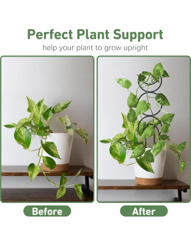 Trellis para Plantas Trepadoras Xeeol, Set de 4, Metal Negro