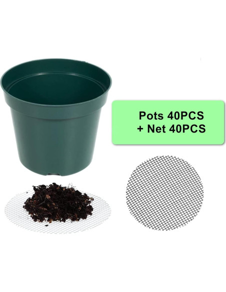 Paquete de 40 macetas de plástico 4" RooTrimmer con malla