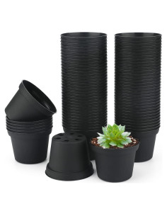 Macetas de Plástico KINGLAKE 100 Pcs 7.62 cm para Suculentas