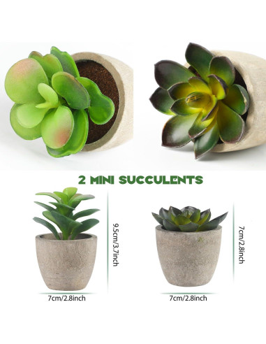 ALAGIRLS 4 Plantas Artificiales Eucalipto en Macetas Decorativas