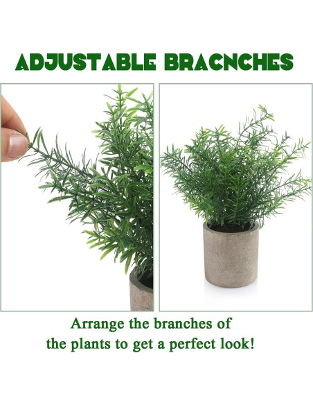 ALAGIRLS 4 Plantas Artificiales Eucalipto en Macetas Decorativas