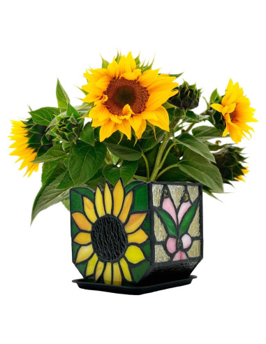 Maceta de Jardín de Vidrio Templado Entlityful Girasol 11.7x13.1cm