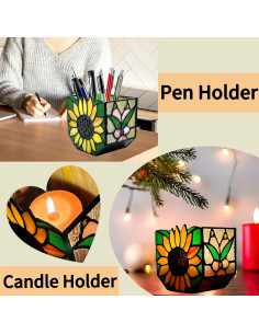 Maceta de Jardín de Vidrio Templado Entlityful Girasol 11.7x13.1cm 2